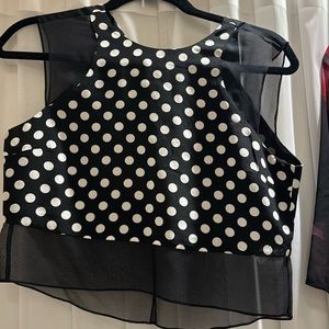 Elizabeth and James cropped polkadot blouse new with tags on size XS